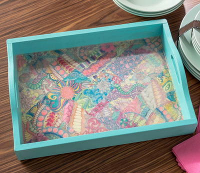 Adult Coloring Page Decorative Tray