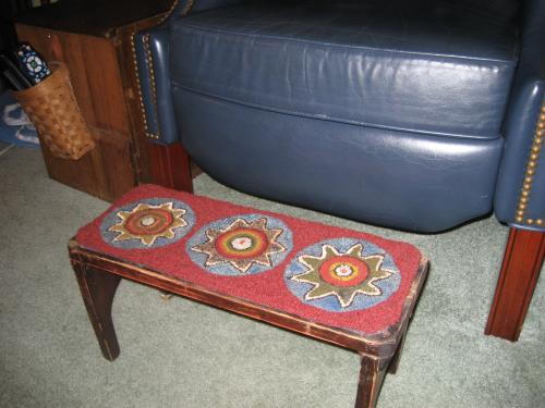 Red Suns Footstool Red Suns Footstool