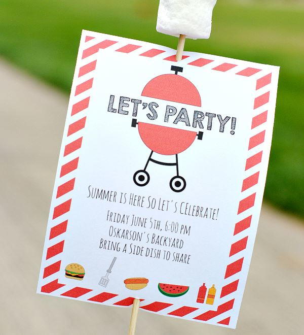 Printable Invitations for a Summer Party Printable Invitations for a Summer Party