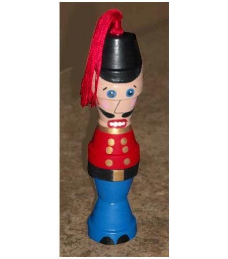 Christmas Nutcracker Clay Pot Ornament