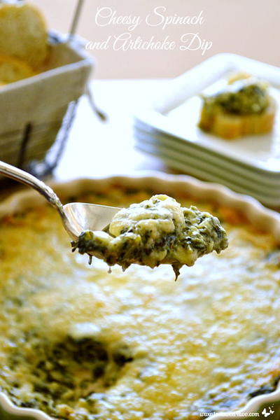Cheesy Spinach and Artichoke Dip Cheesy Spinach and Artichoke Dip