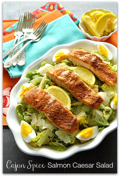 Cajun Spice Salmon Caesar Salad Cajun Spice Salmon Caesar Salad