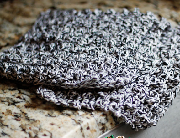 Grayscale Beginner Crochet Dishcloth