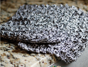 Grayscale Beginner's Crochet Dishcloth
