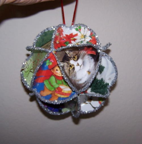 Folded Greeting Card Homemade Christmas Ornament Folded Greeting Card Homemade Christmas Ornament