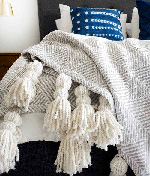DIY Tassel Throw Blanket