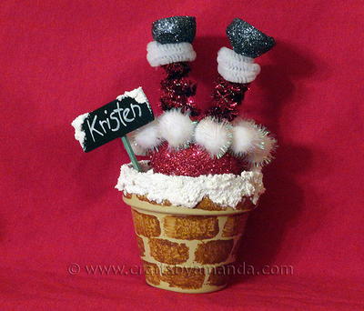 Santa in Chimney Clay Pot Place Setting Santa in Chimney Clay Pot Place Setting