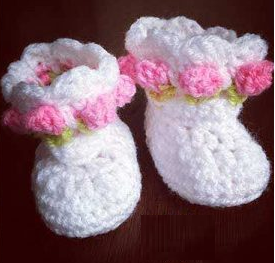 Little Miss Flower Crochet Baby Booties