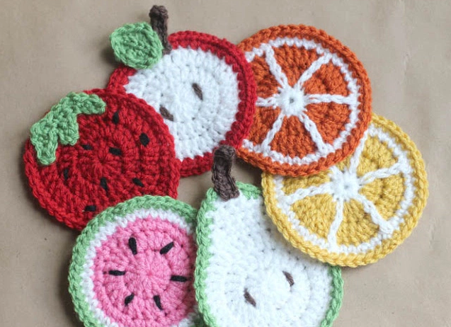 Fruit Medley Crochet Coasters Fruit Medley Crochet Coasters