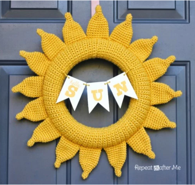 Sunshine Crochet Wreath