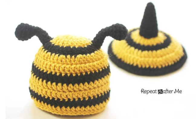 Bumble Bee Crochet Baby Beanie and Stinger