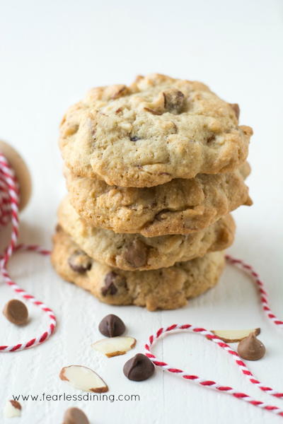 Gluten Free Slivered Almond Chocolate and Peanut Butter Chip Cookies Gluten Free Slivered Almond Chocolate and Peanut Butter Chip Cookies