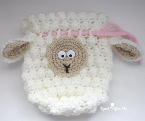 Fluffy Sheep Drawstring Crochet Bag Pattern Fluffy Sheep Drawstring Crochet Bag Pattern