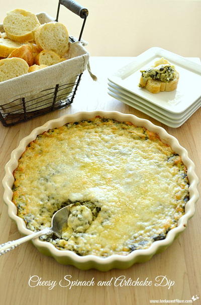 Cheesy Spinach and Artichoke Dip Recipe Cheesy Spinach and Artichoke Dip Recipe