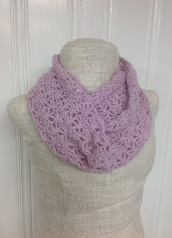 Lacy Shell Crochet Infinity Scarf