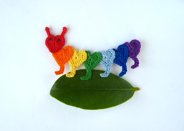 Crochet Caterpillar Applique Crochet Caterpillar Applique