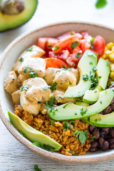 Buffalo Chicken Burrito Bowls Buffalo Chicken Burrito Bowls