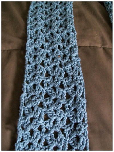 Crochet Lace Shell Scarf