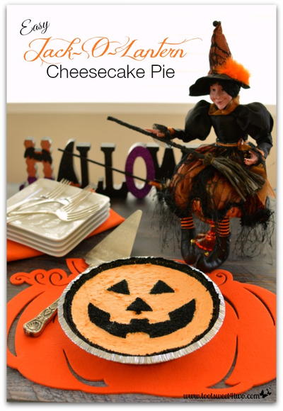 Easy Jack-O-Lantern Cheesecake Pie Easy Jack-O-Lantern Cheesecake Pie