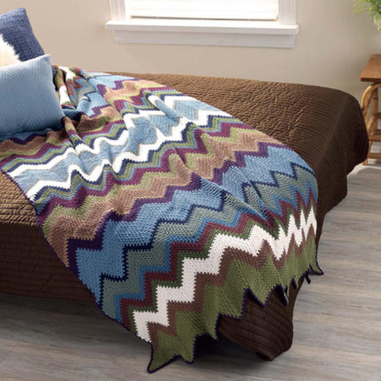 Crocheted Chevron Bedspread Crocheted Chevron Bedspread