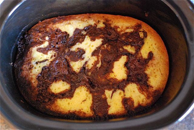 Slow Cooker Nutella Swirl Chocolate Chip Pound Cake