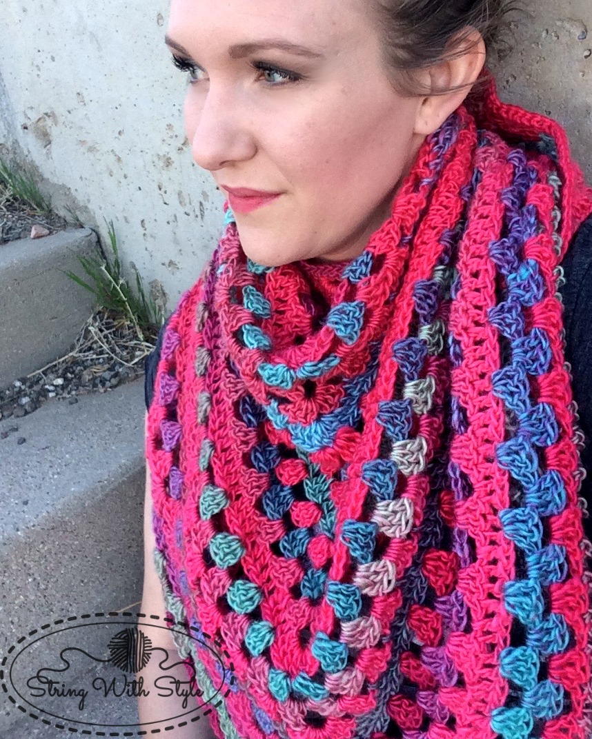 granny square triangle scarf