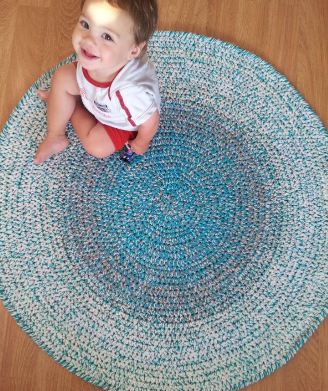 Crochet Circle Rug xeisuzu Rugs Floor & Rugs