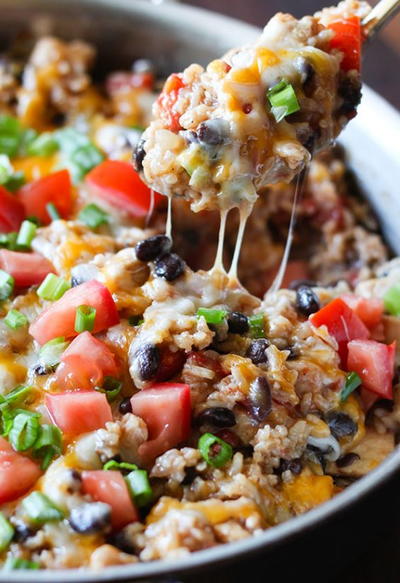 One Pan Chicken Burrito Bowls