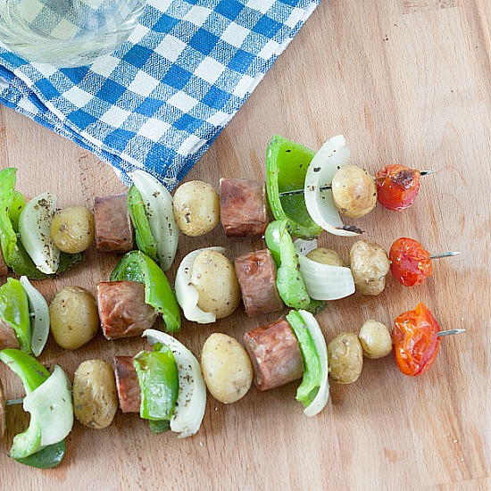 Chicken Sausage Peppers Skewers Chicken Sausage & Peppers Skewers