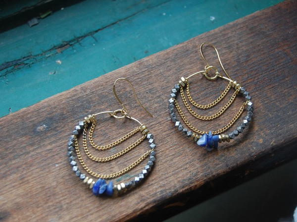 Gypsy Chain and Wire Earrings Gypsy Chain and Wire Earrings