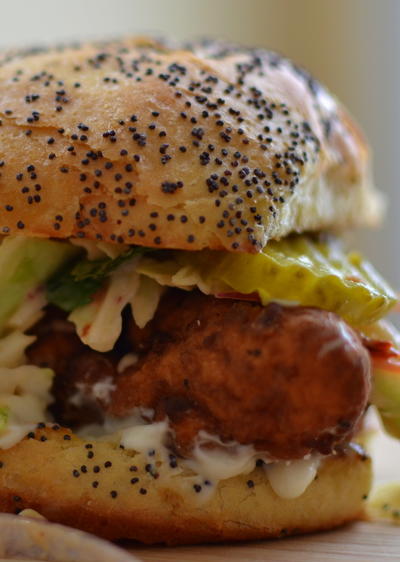 Buttermilk Fried Chicken Sandwich with Spicy Chipotle Cilantro Slaw Buttermilk Fried Chicken Sandwich with Spicy Chipotle Cilantro Slaw