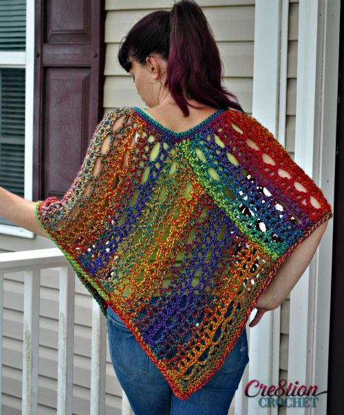 Rainbow Lace Crochet Poncho Rainbow Lace Crochet Poncho