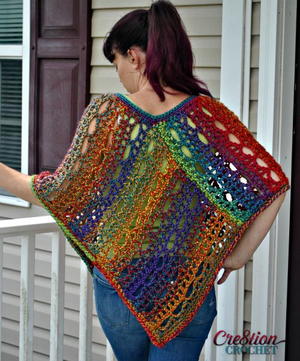 Rainbow Lace Crochet Poncho