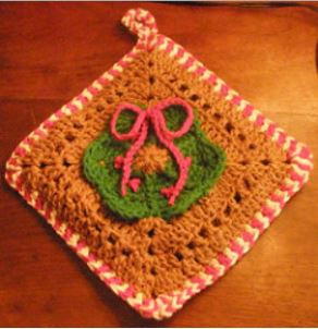 Candy Cane and Gingerbread Potholder Candy Cane and Gingerbread Potholder