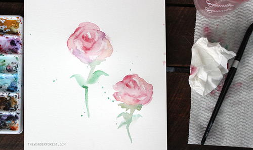 Simple Watercolor Roses Simple Watercolor Roses