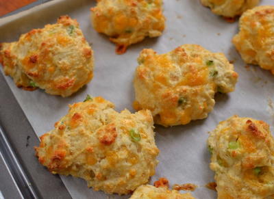 Cheddar Drop Biscuits with Chive Butter Cheddar Drop Biscuits with Chive Butter