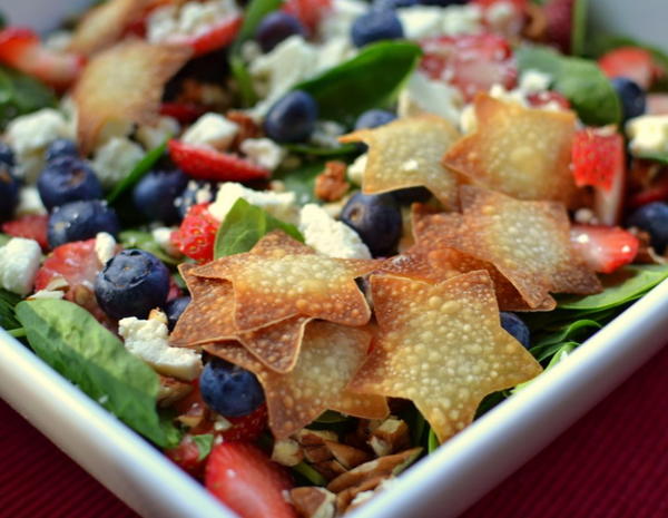 Red White Blue Patriotic Salad with Poppy Seed Dressing Red White & Blue Patriotic Salad with Poppy Seed Dressing