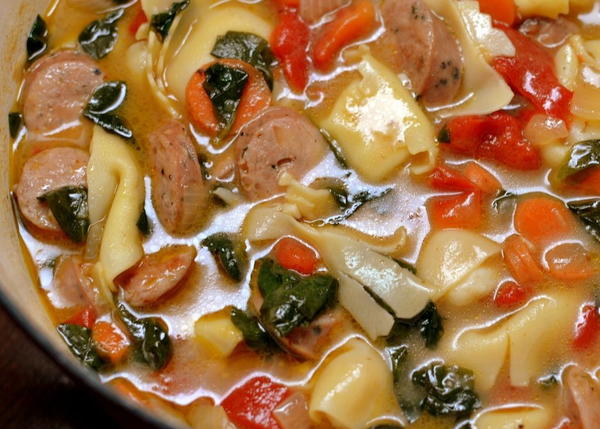 Cheese Tortellini Chicken Sausage Soup Cheese Tortellini Chicken Sausage Soup