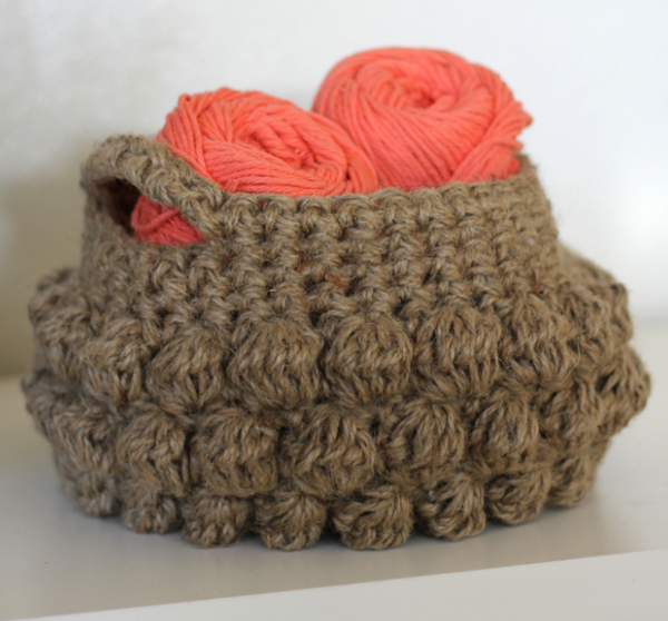 Jute Bobble Stitch Bubble Basket Jute Bobble Stitch Bubble Basket