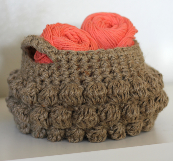 Jute Bobble Stitch Bubble Basket