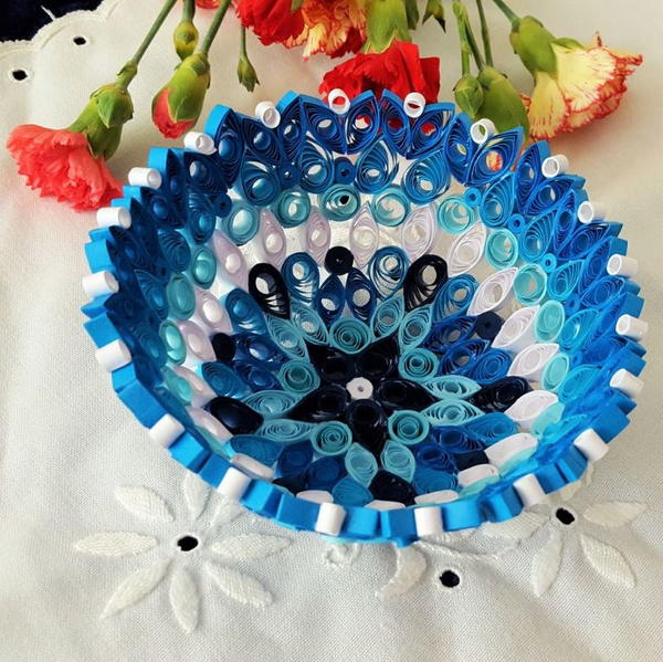 True Blue Quilled Paper Bowl True Blue Quilled Paper Bowl
