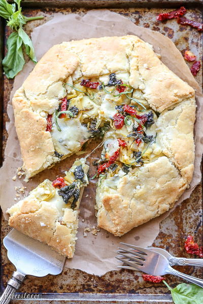 Spinach Artichoke Mediterranean Galette Spinach + Artichoke Mediterranean Galette
