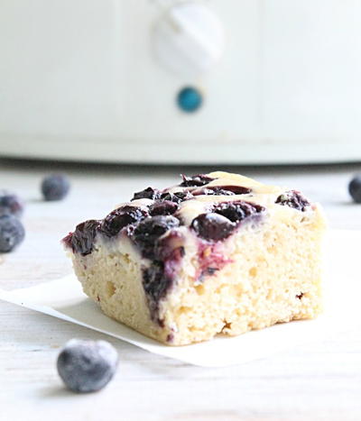 Slow Cooker Blueberry Snack Cake