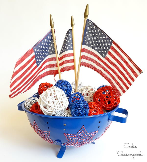 Star Spangled Colander Centerpiece Star Spangled Colander Centerpiece