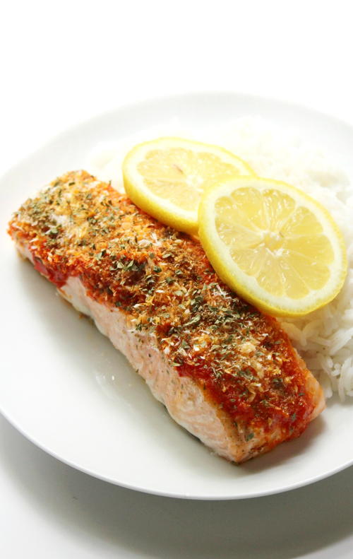 Harissa Salmon with Shredded Coconut Harissa Salmon with Shredded Coconut
