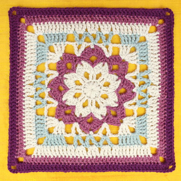 Floral Kaleidoscope Crochet Square