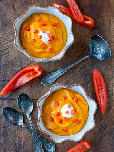 Sweet Potato, Red Pepper and Coconut Milk Soup