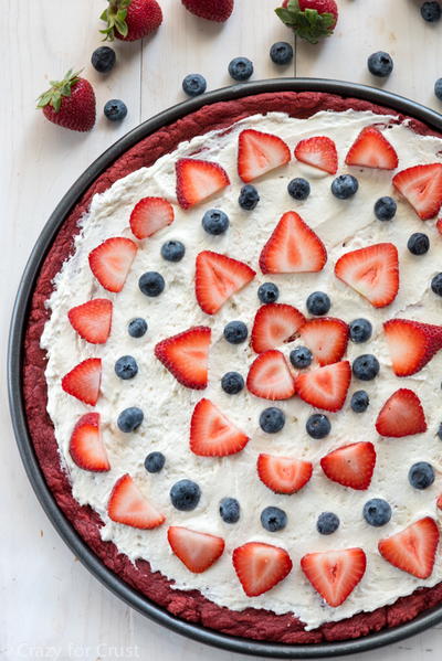 Red Velvet Fruit Pizza