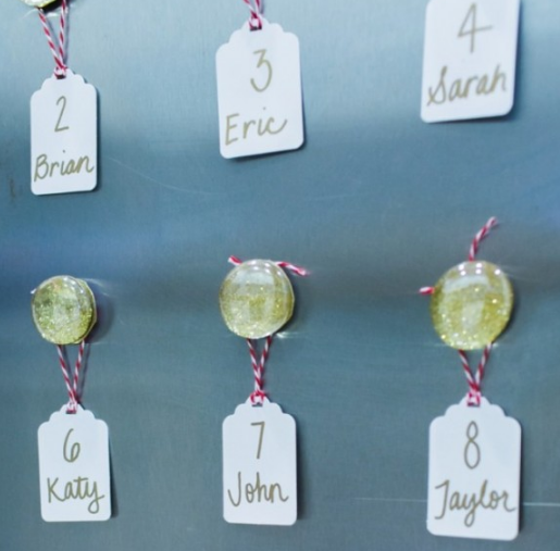 Glitter Magnet Escort Cards Glitter Magnet Escort Cards