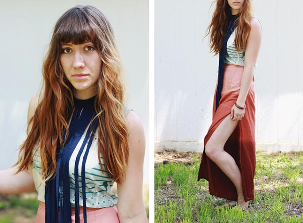 90s Inspired Fabric Fringe Necklace 90s Inspired Fabric Fringe Necklace